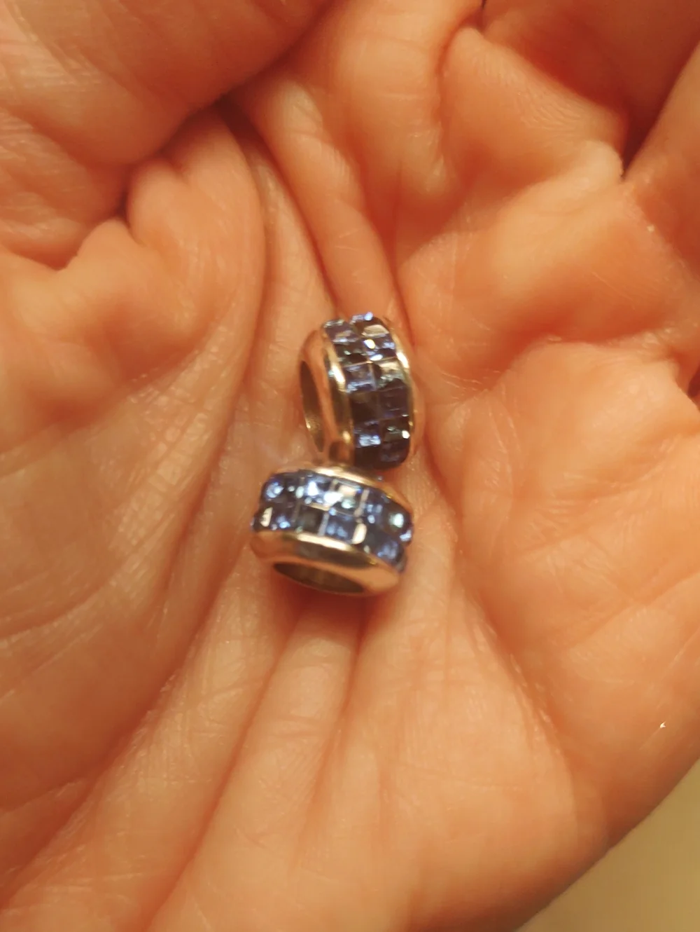 NEW! Brighton Set Of Two Spectrum Beads Blue Double Row Of Swarovski Crystals